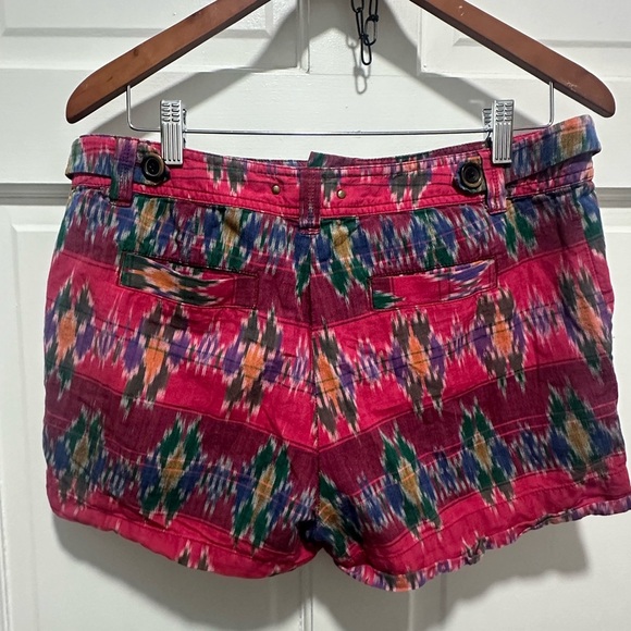 Anthropologie HEI HEI Pink Multi Buttons Cotton Mid Rise Chino Shorts 10 - Picture 3 of 5